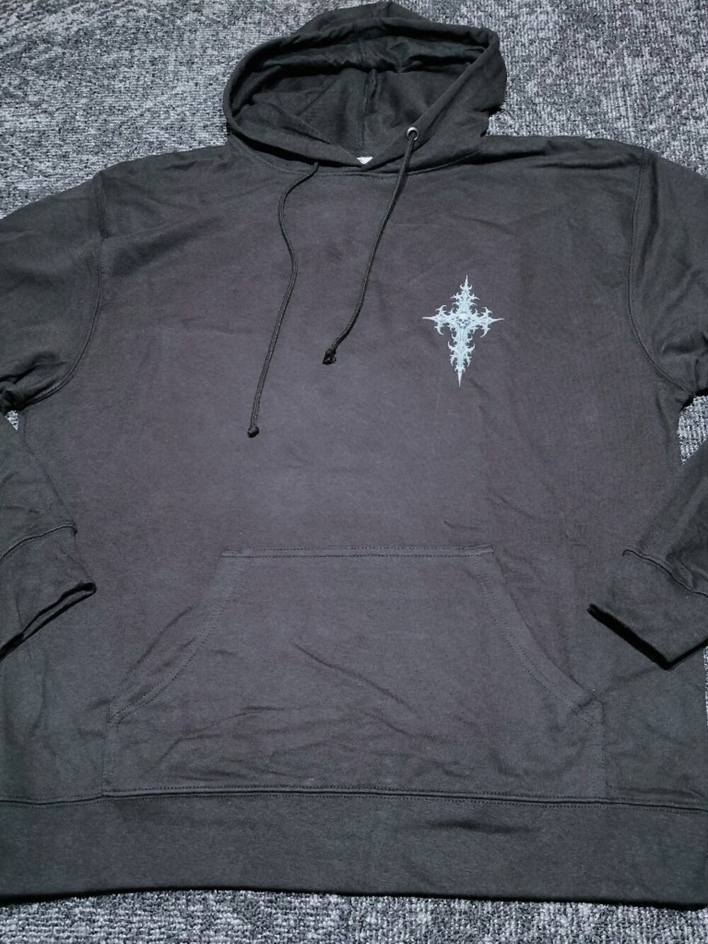 Skull Gothic Goth Cross Black Pullover Hoodie Cotton Sweatshirt mens XXL NEW